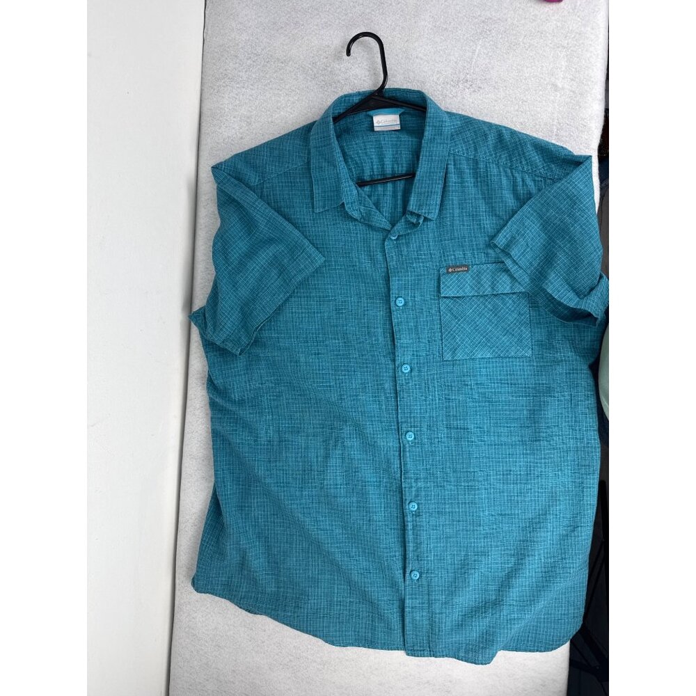 Columbia Sportswear‎ Shirt Men's XL Teal Green Modal Blend Outdoors Casual